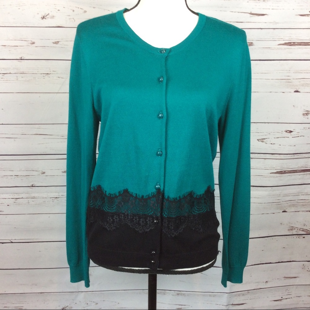 New York & Co Lace Cardigan Sweater, Size L